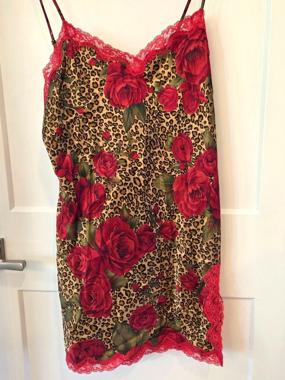 Victoria's Secret Red Rose & Leopard Slip Dress